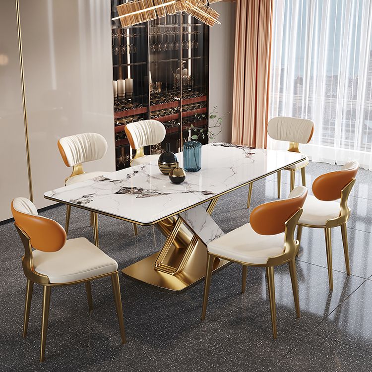 Traditional Luxury Dining Table Stainless Steel Dining Site Table for Indoor Clearhalo ' dining_table' 'Dining Tables & Seating' 'Dining Tables' 'furn' 'furn_dining_table' 'Furniture' 'furniture_dining_table' 'Kitchen & Dining Furniture' 'kitchen&dining_furn' 'kitchen' 'kitchen_dining_table' 1200x1200_6a4339f3-0b64-474e-a641-686b4821827e