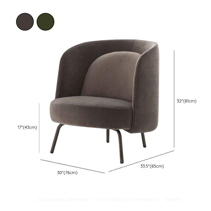 Modern Style Recessed Arms Chair with Black Metal Basic Four Leg Clearhalo 'Accent Chairs' 'accent_chairs' 'Chairs & Seating' 'furn' 'furn_accent_chairs' 'Furniture' 'Living Room Furniture' 1200x1200_6a440eaf-de0e-4c18-9a06-e6a5d3c2478d