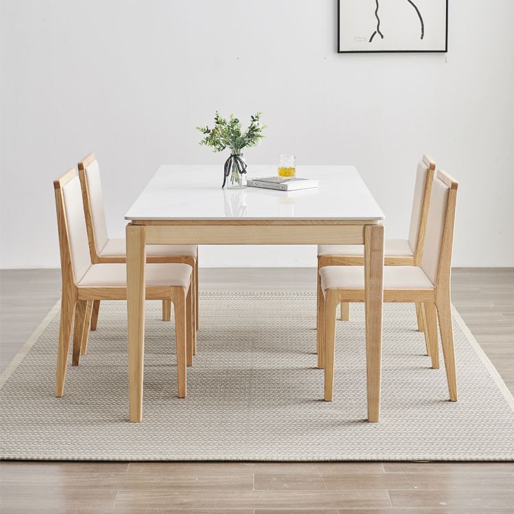 Solid Wood Mid-Century Modern Table Rectangle Sintered Stone Top Table with Legs Clearhalo ' dining_table' 'Dining Tables & Seating' 'Dining Tables' 'furn' 'furn_dining_table' 'Furniture' 'furniture_dining_table' 'Kitchen & Dining Furniture' 'kitchen&dining_furn' 'kitchen' 'kitchen_dining_table' 1200x1200_6a4583c2-1a4b-435f-ba21-9066bf6e1fc9