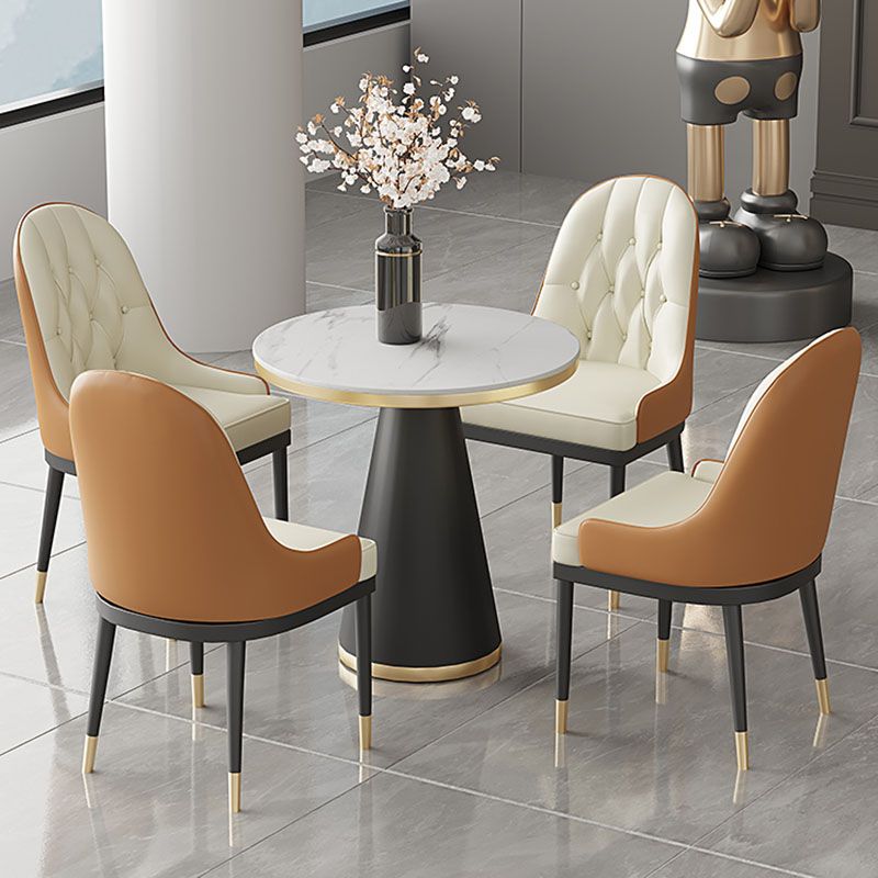 Modern Style Dining Table White Top Sintered Stone Table for Dining Room Clearhalo 'Dining Tables & Seating' 'Dining Tables' 'dining_table' 'furn' 'furn_dining_table' 'Furniture' 'Kitchen & Dining Furniture' 1200x1200_6a45f8be-cc2b-49e1-b461-9bdcb624d5d4