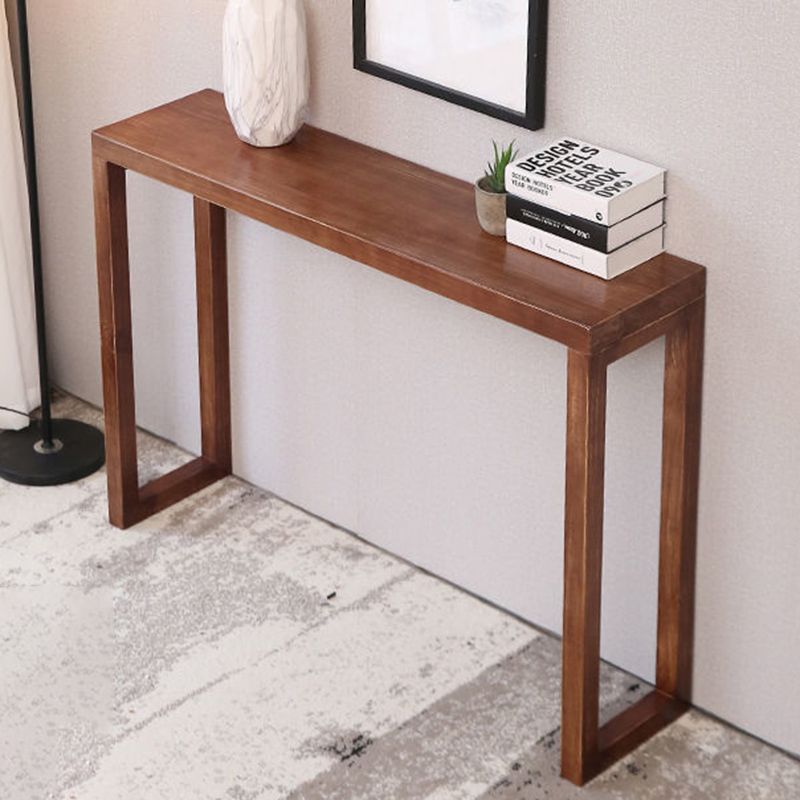 Mid-Century Modern Console Table Solid Wood Rectangle Console Table