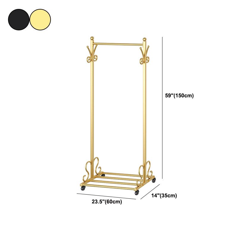 Estante de metal contemporáneo estante para colgar y ganchos