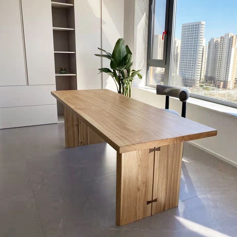 Modern Solid Wood Table for Restaurant Rectangle Table with Double Pedestal Clearhalo ' dining_table' 'Dining Tables & Seating' 'Dining Tables' 'furn' 'furn_dining_table' 'Furniture' 'furniture_dining_table' 'Kitchen & Dining Furniture' 'kitchen&dining_furn' 'kitchen' 'kitchen_dining_table' 1200x1200_6a4a5737-246a-4eba-9d12-2fab4aa470af