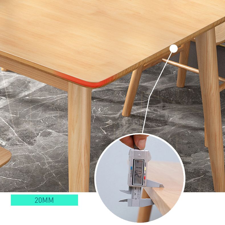 Rectangle 4 Legs Modern Dining Table Wood Color Fixed Table with Solid Wood Clearhalo ' dining_table' 'Dining Tables & Seating' 'Dining Tables' 'furn' 'furn_dining_table' 'Furniture' 'furniture_dining_table' 'Kitchen & Dining Furniture' 'kitchen&dining_furn' 'kitchen' 'kitchen_dining_table' 1200x1200_6a4aa844-4d46-43ed-b9cb-cf66d104630c