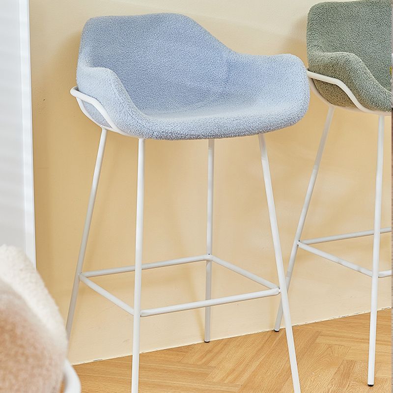 Scandinavian Upholstered Armed Bar Stool Matte Finish Footrest Home Stool Clearhalo 'Bar Furniture' 'Bar Stools' 'bar_stools' 'furn' 'furn_bar_stools' 'Furniture' 'furniture_bar_stools' 'Kitchen & Dining Furniture' 1200x1200_6a4b4704-2805-40e0-b7c4-bd20deea097a