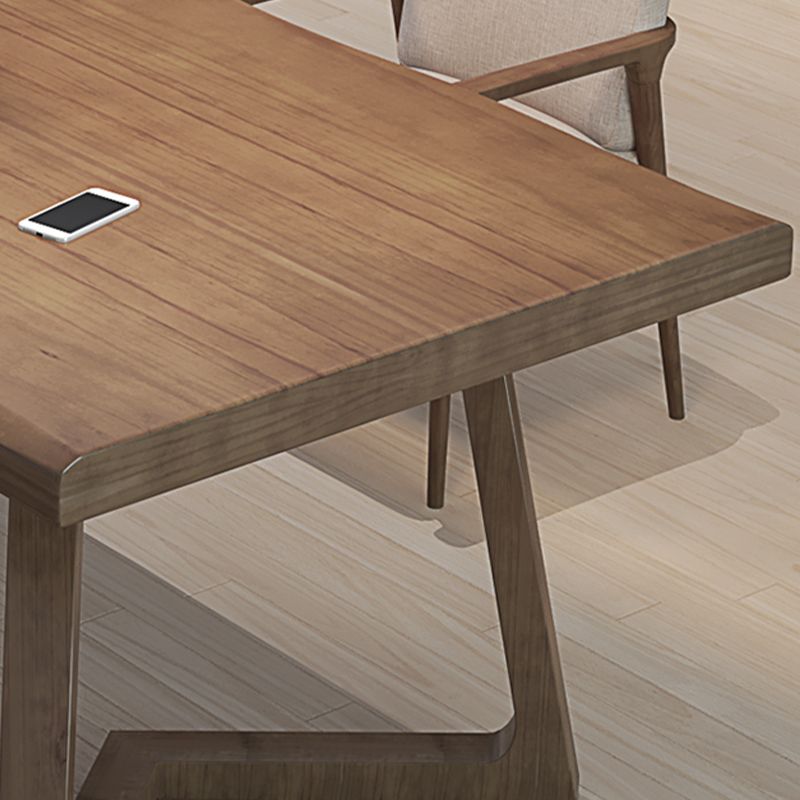 Industrial Solid Wood Writing Desk 29.53" Tall Rectangular Writing Desk Clearhalo 'furn' 'furn_office_desk' 'Furniture' 'Office Desks' 'Office Furniture' 'office_desk' 1200x1200_6a4b7eab-57ba-4227-8716-2f6462783fac