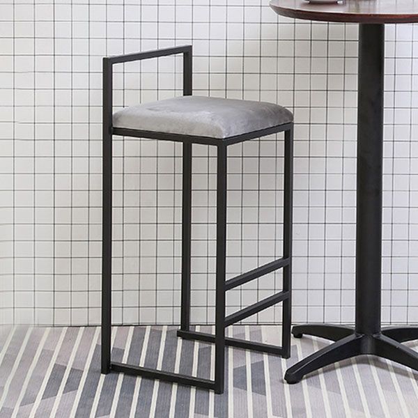 Moderno sgabello da bar rettangolare sgabello con poggiapiedi con cuscino di velluto