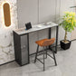 1/5 Pieces Modern Rectangle Sintered Stone Counter Table with High Stools