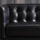 Industrial Biscuit Back Seating Tuxedo Arm Sofa in Black for Apartment