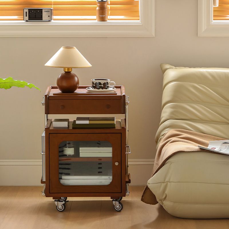 Modern Solid Wood Accent Side Table Rectangular Living Room with Storage Clearhalo 'Coffee & Accent Tables' 'End & Side Tables' 'end_side_tables' 'furn' 'furn_end_side_tables' 'Furniture' 'Living Room Furniture' 1200x1200_6a4e944b-dbbd-4d87-9019-a3411cdb172c