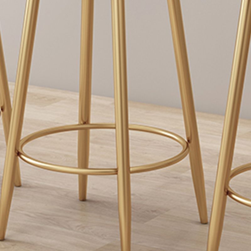 Tabouret de bar à ossature en métal moderne Bas dossier rond sans repose-pied avec repose-pieds