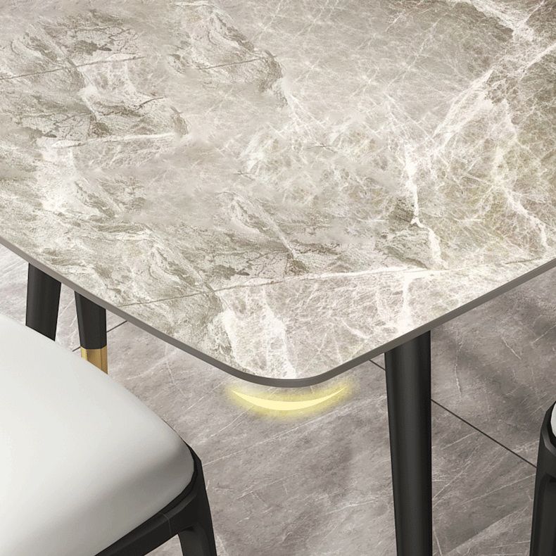 Contemporary Sintered Stone Dining Table Gray Rectangle Dining Table for Kitchen Clearhalo ' dining_table' 'Dining Tables & Seating' 'Dining Tables' 'furn' 'furn_dining_table' 'Furniture' 'furniture_dining_table' 'Kitchen & Dining Furniture' 'kitchen&dining_furn' 'kitchen' 'kitchen_dining_table' 1200x1200_6a4eaa56-df2e-4272-8d9b-2c3e12c7918c