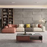 Stationäre Kunstleder Wohnzimmer Quadrat Arm Kissen Sofa