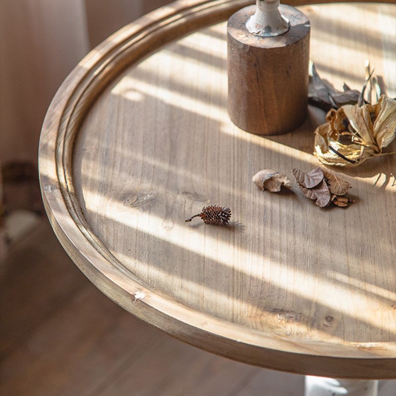 Table d'appoint de campagne de 19 "de largeur de 19" Table d'appoint accent rond pour chambre à coucher