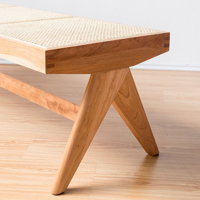 Tropical Solid Wood Bench Rattan X-Leg Dining Room Bench/low Stool Clearhalo 'Benches' 'Chairs & Seating' 'furn' 'furn_benches' 'Furniture' 'Living Room Furniture' 1200x1200_6a530e13-44aa-46e0-8168-199c9e45283b