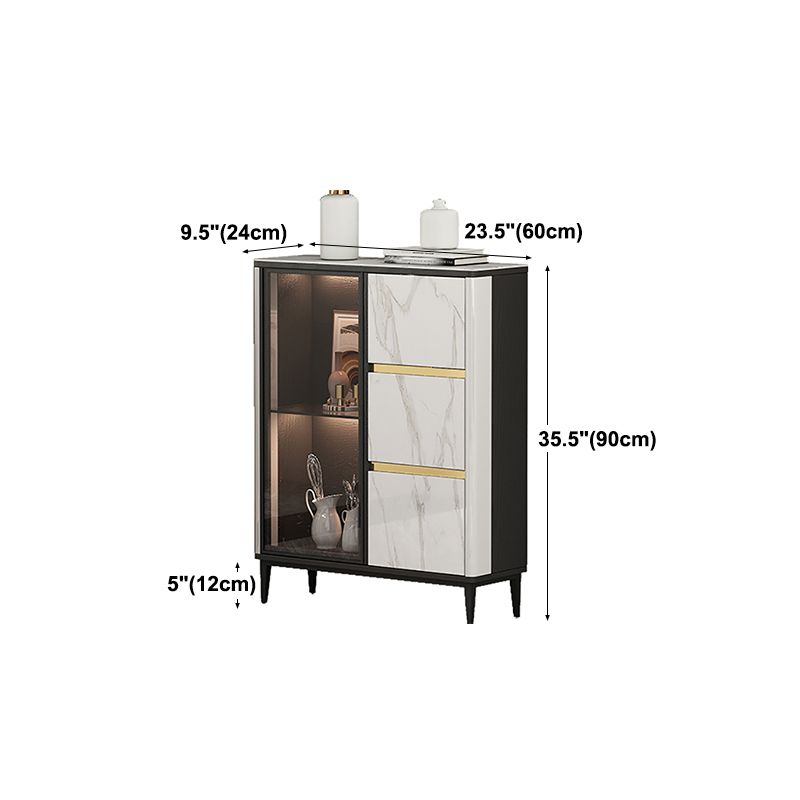 9.45"W Sideboard Contemporary Style Dining Server with 3 Drawers for Kitchen Dining Room Clearhalo 'buffet_sideboard' 'Buffets & Sideboards' 'furn' 'furn_buffet_sideboard' 'Furniture' 'Kitchen & Dining Furniture' 1200x1200_6a5399cc-5e39-4989-808a-fd392751e126