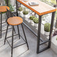 1/3 Pieces Modern Rectangle Solid Wood Bar Table with High Stools