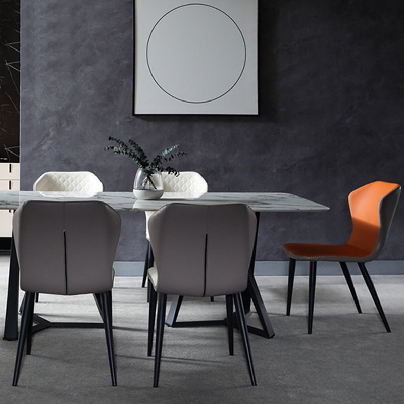 Industriële vaste achterstoelen armloze zijstoelen met metalen benen voor thuisgebruik