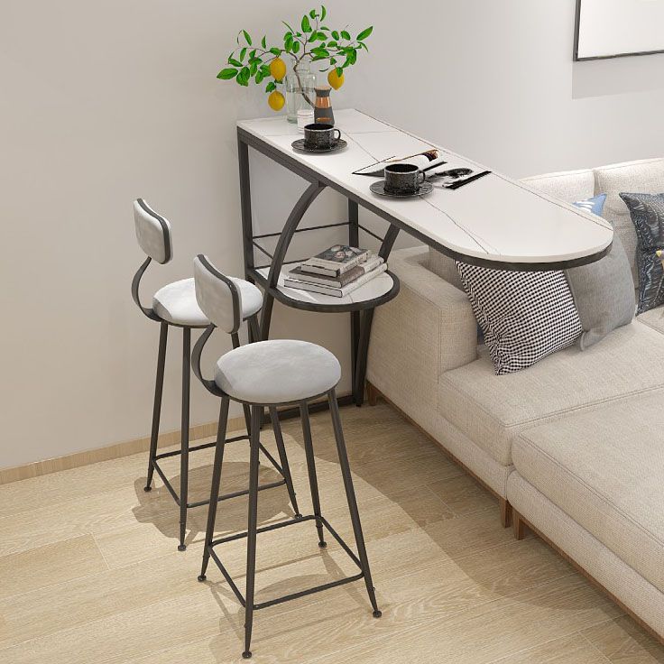 Tavolo da pub in pietra cottono da banco glam tavolo da cocktail bar ovale per soggiorno