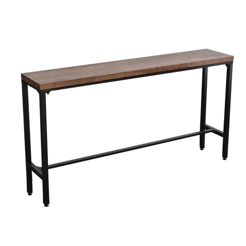 Dark Brown Modern Style Bar Table Solid Wood and Metal Coffee Shop Bar Table Clearhalo 'Bar Furniture' 'Bar Tables' 'bar_tables' 'furn' 'furn_bar_tables' 'Furniture' 'furniture_bar_tables' 'Kitchen & Dining Furniture' 1200x1200_6a5616f7-ba1c-4737-863d-996c8ae4b4c4
