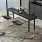Glam Style Cocktail Bar Table 42-inch Height Wood Top Iron Frame Bar Table Clearhalo 'Bar Furniture' 'Bar Tables' 'bar_tables' 'Furniture' 'furniture_bar_tables' 'Kitchen & Dining Furniture' 'kitchen&dining_furn' 'kitchen' 1200x1200_6a5686af-83ba-43d2-b5d9-bb00e6003519