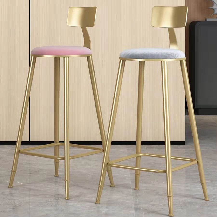 Glam Velvet Low Back Bar Stool Matte Finish Footrest Home Stool Clearhalo 'Bar Furniture' 'Bar Stools' 'bar_stools' 'furn' 'furn_bar_stools' 'Furniture' 'furniture_bar_stools' 'Kitchen & Dining Furniture' 1200x1200_6a57df8a-c465-4500-a02e-4ecbef97b9e3