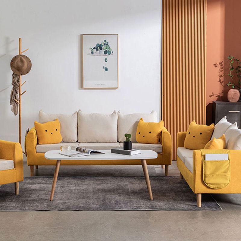 22.83" H Velvet Square Arm Modern Sofa with Tight Back slipcovered Sofa Clearhalo 'furn' 'furn_sofas' 'Furniture' 'furniture_sofas' 'kitchen' 'kitchen_sofas' 'Living Room Furniture' 'Sofa' 'sofas' 1200x1200_6a586248-27c3-4b43-9aca-71e4a5acaa82