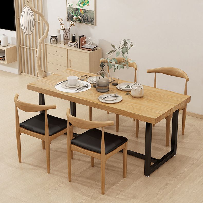 Industrial Solid Wood Dining Table Set 1/5/7 Pieces Dining Set Clearhalo 'Dining Room Sets' 'Dining Tables & Seating' 'dining_room_set' 'furn' 'furn_dining_room_set' 'Furniture' 'Kitchen & Dining Furniture' 1200x1200_6a58a5ea-fdba-443b-97ad-ebf217f516e3