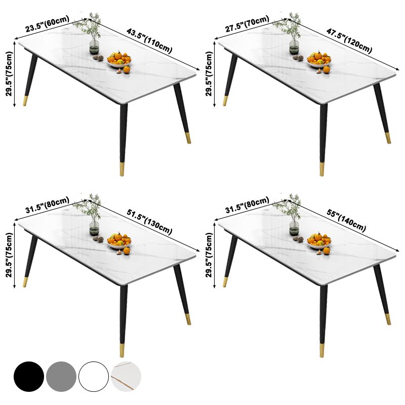 Industrial Style Home Sintered Stone Dining Table Rectangle Table with 4 Legs Carbon Steel Base Clearhalo ' dining_table' 'Dining Tables & Seating' 'Dining Tables' 'furn' 'furn_dining_table' 'Furniture' 'furniture_dining_table' 'Kitchen & Dining Furniture' 'kitchen&dining_furn' 'kitchen' 'kitchen_dining_table' 1200x1200_6a58e564-a46d-435a-a388-bf137ff73f4f
