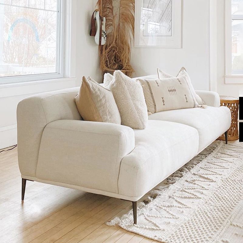 リネン埋め込み腕ソファ38 "wリビングルーム用のモダンなクッションソファ