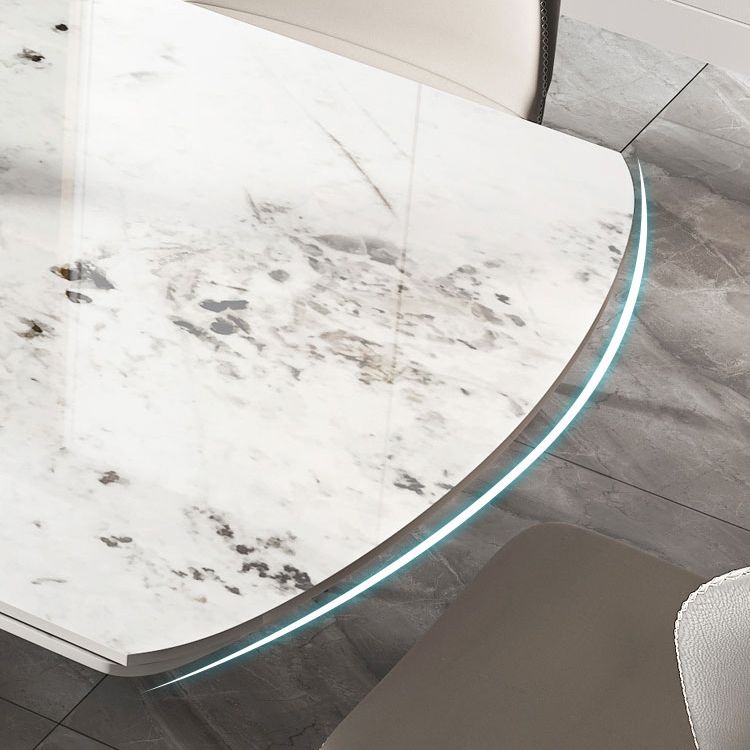 1/4/5/7 Pieces Dining Set Modern Sintered Stone Dining Table and Leather Chairs Dining Set Clearhalo 'Dining Room Sets' 'Dining Tables & Seating' 'dining_room_set' 'furn' 'furn_dining_room_set' 'Furniture' 'furniture_dining_room_set' 'Kitchen & Dining Furniture' 'kitchen&dining_furn' 'kitchen' 1200x1200_6a5b2610-2c88-41b4-b837-cb4d47a014f6