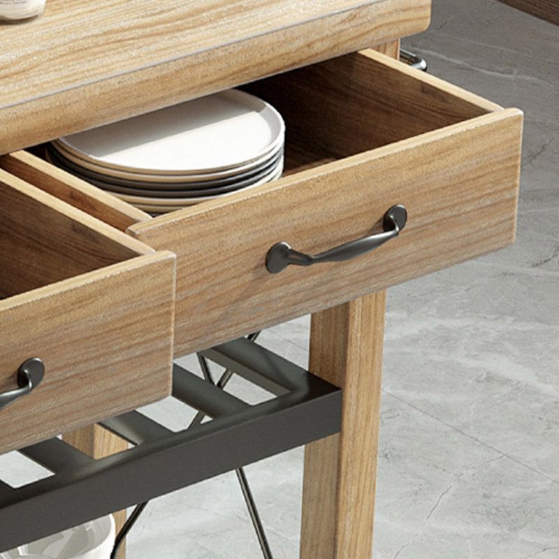 Modern Open Storage Kitchen Trolley Rolling Pine Wood Prep Table Clearhalo 'furn' 'furn_kitchen_islands_carts' 'Furniture' 'Kitchen & Dining Furniture' 'Kitchen Islands & Carts' 'kitchen_islands_carts' 1200x1200_6a5d2a8d-8503-47af-857b-ad9a2399686f