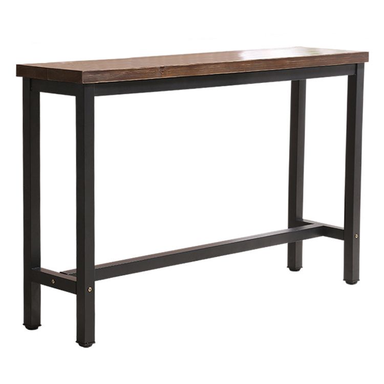 Solid Wood Bar Dining Table Industrial Rectangle Bar Table with Trestle Base in Black Clearhalo 'Bar Furniture' 'Bar Tables' 'bar_tables' 'furn' 'furn_bar_tables' 'Furniture' 'furniture_bar_tables' 'Kitchen & Dining Furniture' 1200x1200_6a5d9c8d-d679-43e7-939a-d1fab35dc8eb