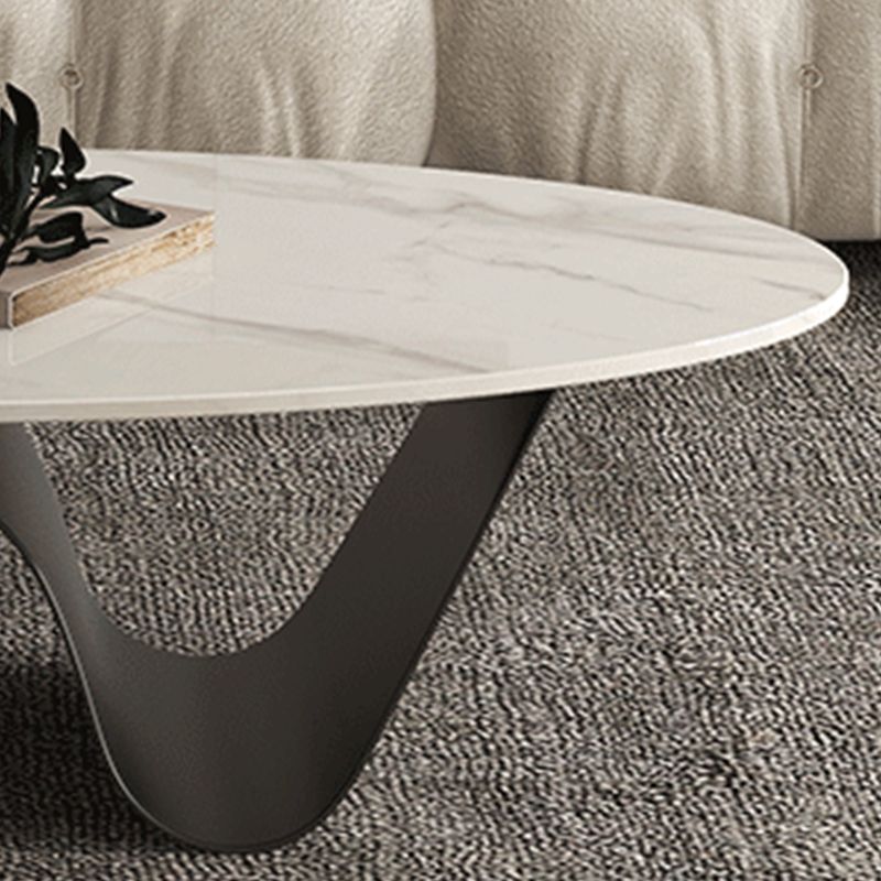Table basse ovale abstraite en ardoise ou table de bout