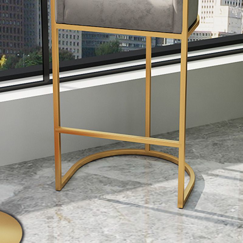 Glam Armrest Backrest Counter Stool Iron Milk Tea Shop Bar Stool with Cushion and Pedal Clearhalo 'Bar Furniture' 'Bar Stools' 'bar_stools' 'furn' 'furn_bar_stools' 'furniture_bar_stools' 'Kitchen & Dining Furniture' 'kitchen&dining_furn' 'kitchen' 'kitchen_furn' Furniture' 1200x1200_6a5e6067-5620-4172-85e4-17da86631938