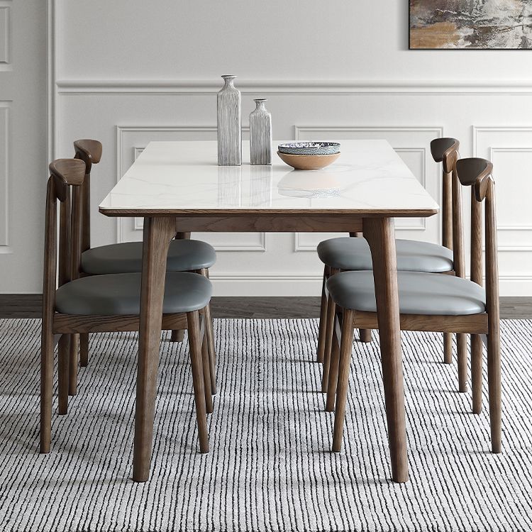 Sintered Stone Top Rectangle Table in White Kitchen Table with Wooden 4 Legs Clearhalo ' dining_table' 'Dining Tables & Seating' 'Dining Tables' 'furn' 'furn_dining_table' 'Furniture' 'furniture_dining_table' 'Kitchen & Dining Furniture' 'kitchen&dining_furn' 'kitchen' 'kitchen_dining_table' 1200x1200_6a5fc537-dcfd-4c16-bff8-afdd3b57701d