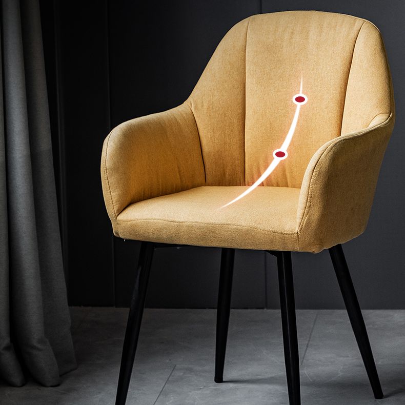 Contemporary Metal Dining Room Chairs Upholstered Armchair for Restaurant Use Clearhalo ' kitchen&dining_furn' 'Dining Chairs' 'Dining Tables & Seating' 'dining_chair' 'furn' 'furn_dining_chair' 'Furniture' 'furniture_dining_chair' 'Kitchen & Dining Furniture' 'kitchen' 1200x1200_6a6004e8-4b23-4355-8f0a-e3728ae7d7ad