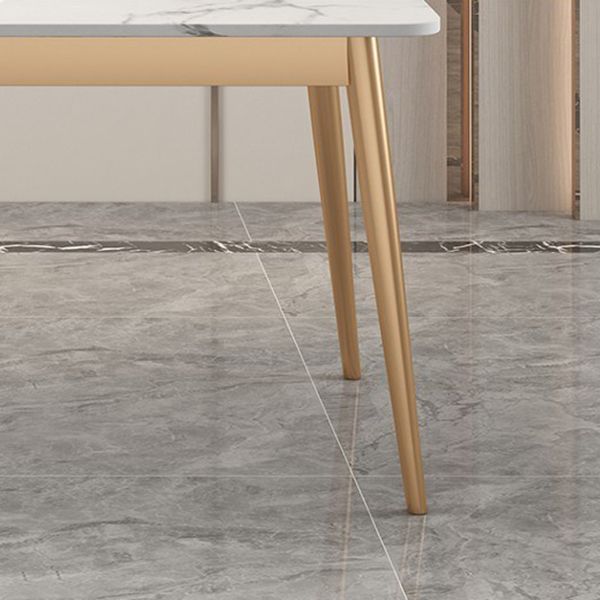 Traditional Luxury Dining Table White Top Rectangle 4 Legs Table for Home Clearhalo 'Dining Tables & Seating' 'Dining Tables' 'dining_table' 'furn' 'furn_dining_table' 'Furniture' 'Kitchen & Dining Furniture' 1200x1200_6a61e308-4150-4cdc-95b9-df7bacf7150c