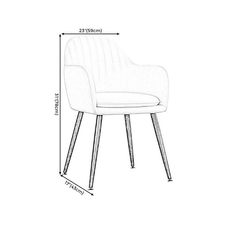 Velvet 17.7"Wide Solid Color Armchair with Basic Four Legs for Bedroom Clearhalo 'Accent Chairs' 'accent_chairs' 'Chairs & Seating' 'furn' 'furn_accent_chairs' 'Furniture' 'furniture_accent_chairs' 'Living Room Furniture' 1200x1200_6a639db3-12b3-4fa9-8023-79c410c51e47