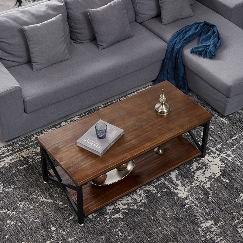 Rectangular Frame Cocktail Table Contemporary Coffee Table with Storage Clearhalo 'Coffee & Accent Tables' 'Coffee Tables' 'coffee_tables' 'furn' 'furn_coffee_tables' 'Furniture' 'furniture_coffee_tables' 'Living Room Furniture' 1200x1200_6a64f309-1e7a-480e-b90a-54b0a2e1f46c