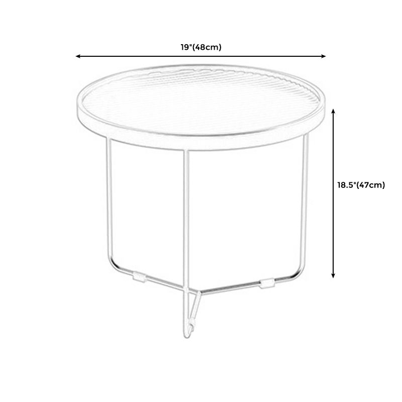 Tempered Glass Round Top 2 Nesting Table Metal Frame Base Cocktail Table