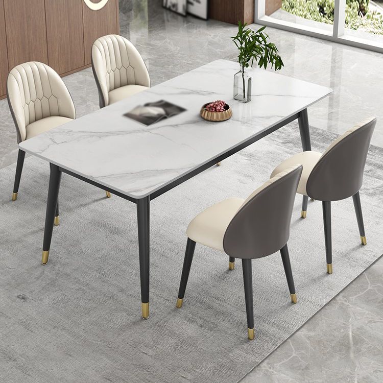 Glam Style 1/2/3/5/7 Pieces Dining Set Sintered Stone Dining Table Set for Home Use Clearhalo 'Dining Room Sets' 'Dining Tables & Seating' 'dining_room_set' 'furn' 'furn_dining_room_set' 'Furniture' 'furniture_dining_room_set' 'Kitchen & Dining Furniture' 'kitchen&dining_furn' 'kitchen' 1200x1200_6a6528f7-15ee-45f1-bc2d-cbb636e8c37d