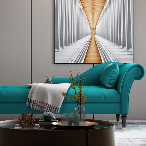 Glam Chaise Lounge Couch One Armed Chaise Lounge with Pillow