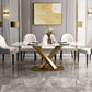 Metal Contemporary Rectangular Table Sintered Stone Table for Dining Room Clearhalo ' dining_table' 'Dining Tables & Seating' 'Dining Tables' 'furn' 'furn_dining_table' 'Furniture' 'furniture_dining_table' 'Kitchen & Dining Furniture' 'kitchen&dining_furn' 'kitchen' 'kitchen_dining_table' 1200x1200_6a666510-95ea-4c71-b972-5e7730b3e419