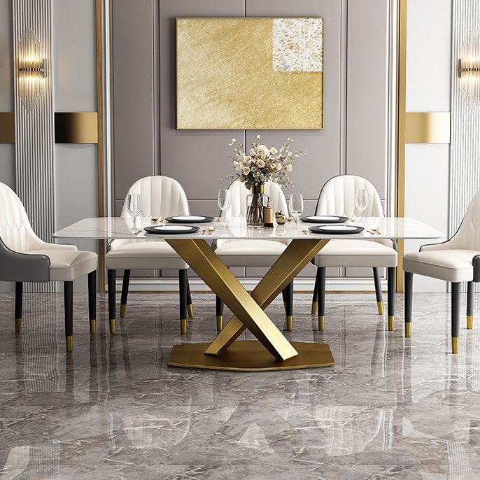 Metal Contemporary Rectangular Table Sintered Stone Table for Dining Room Clearhalo ' dining_table' 'Dining Tables & Seating' 'Dining Tables' 'furn' 'furn_dining_table' 'Furniture' 'furniture_dining_table' 'Kitchen & Dining Furniture' 'kitchen&dining_furn' 'kitchen' 'kitchen_dining_table' 1200x1200_6a666510-95ea-4c71-b972-5e7730b3e419