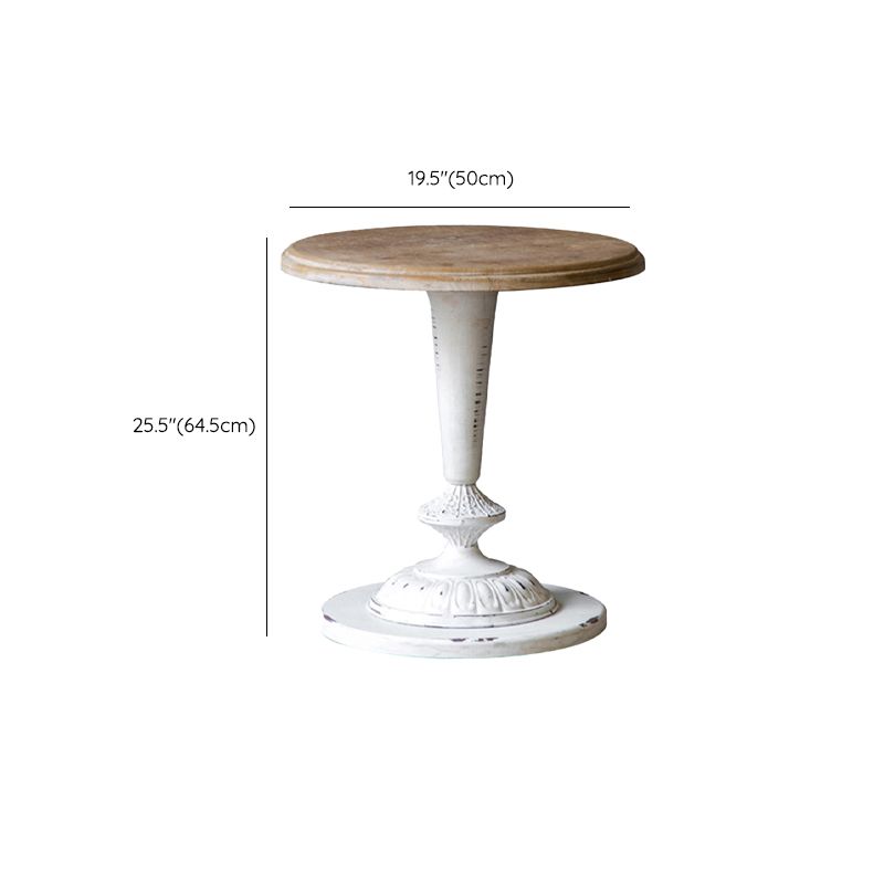 Tavolino accento di divano di divano in stile rustico in metallo e laterale in legno