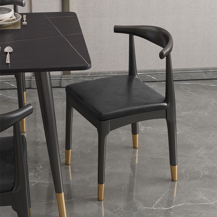 Modern Black Base Dining Set 1/4/5/7 Pieces Stone Top Indoor Dinette Set Clearhalo 'Dining Room Sets' 'Dining Tables & Seating' 'dining_room_set' 'furn' 'furn_dining_room_set' 'Furniture' 'Kitchen & Dining Furniture' 1200x1200_6a69566b-0310-4fc2-83a6-06366ae24d7e