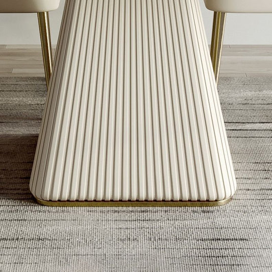 Stile moderno 1/2/5/7 pezzi sala da pranzo tavolo mobili in pietra rettangolo in bianco