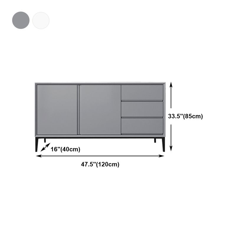 Glam 2-Door Sideboard Sintered Stone Top Sideboard for Living Room Clearhalo 'buffet_sideboard' 'Buffets & Sideboards' 'furn' 'furn_buffet_sideboard' 'Furniture' 'Kitchen & Dining Furniture' 1200x1200_6a6c4763-932b-45d2-8f0d-492a5f0e2440