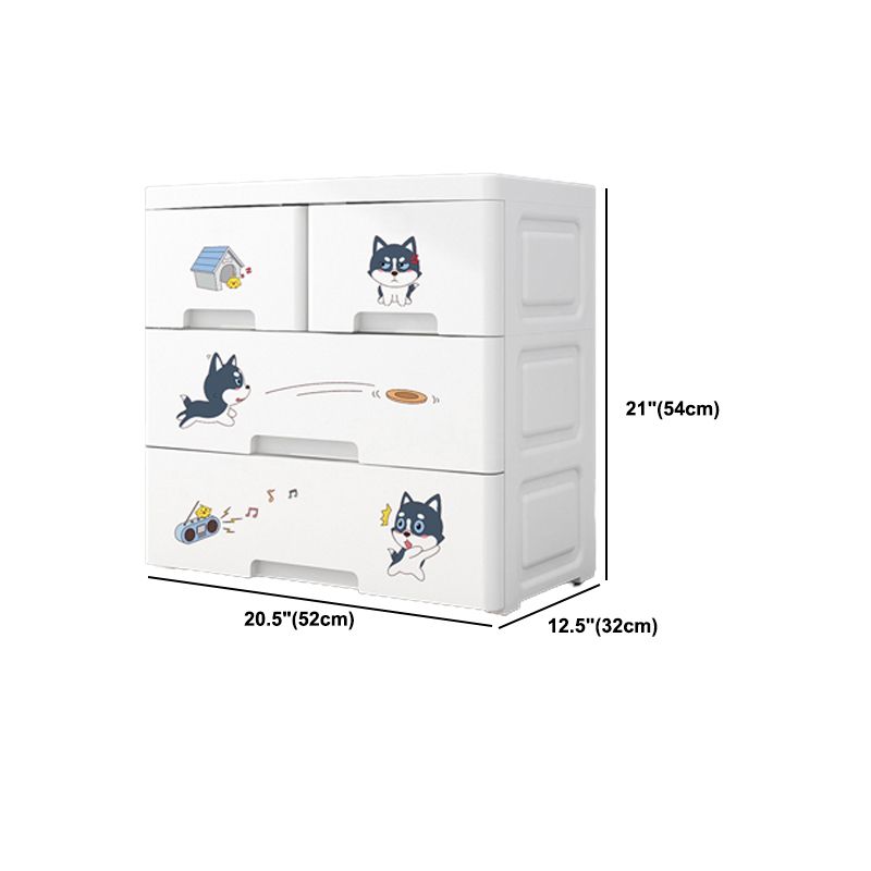 Eigentijdse garderobe witte kleur plastic garderobe kast met laden